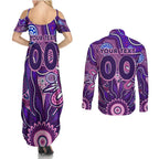 Personalised Freo NAIDOC Week 2024 Couples Matching Summer Maxi Dress and Long Sleeve Button Shirt Aussie Aboriginal Art