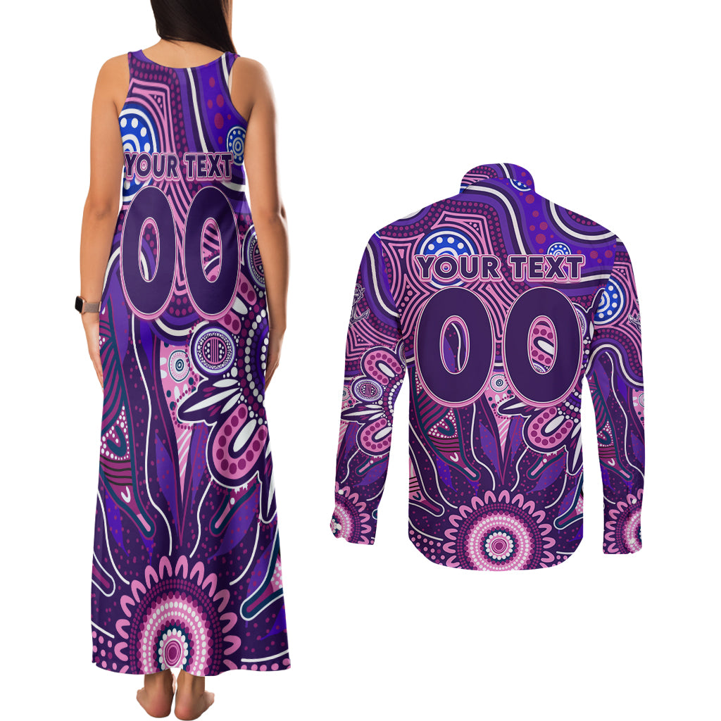 Personalised Freo NAIDOC Week 2024 Couples Matching Tank Maxi Dress and Long Sleeve Button Shirt Aussie Aboriginal Art