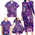 Personalised Freo NAIDOC Week 2024 Family Matching Long Sleeve Bodycon Dress and Hawaiian Shirt Aussie Aboriginal Art