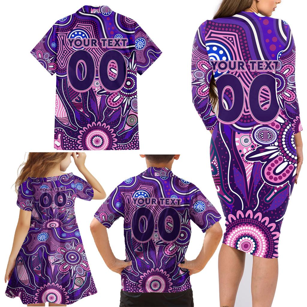 Personalised Freo NAIDOC Week 2024 Family Matching Long Sleeve Bodycon Dress and Hawaiian Shirt Aussie Aboriginal Art