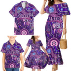 Personalised Freo NAIDOC Week 2024 Family Matching Mermaid Dress and Hawaiian Shirt Aussie Aboriginal Art