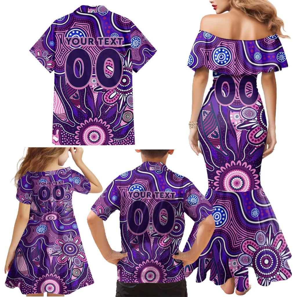 Personalised Freo NAIDOC Week 2024 Family Matching Mermaid Dress and Hawaiian Shirt Aussie Aboriginal Art