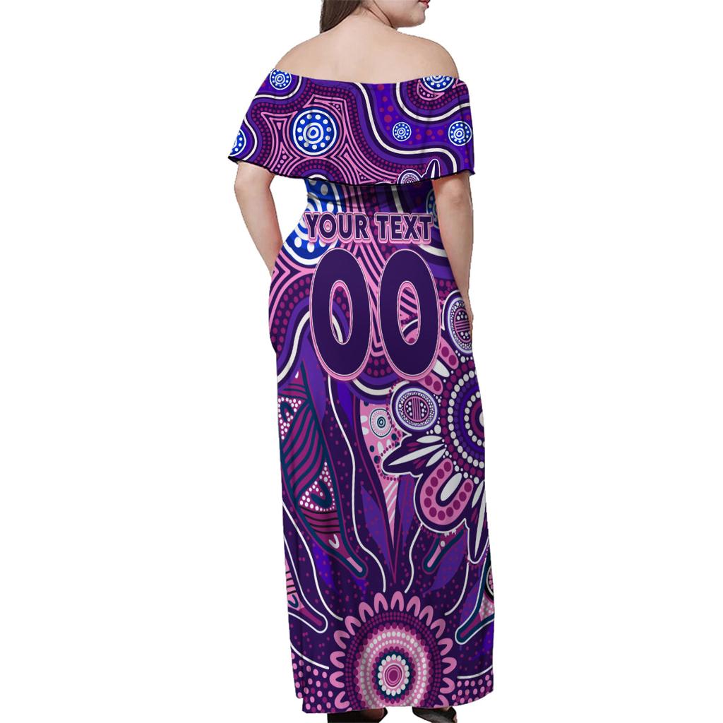 Personalised Freo NAIDOC Week 2024 Family Matching Off Shoulder Maxi Dress and Hawaiian Shirt Aussie Aboriginal Art