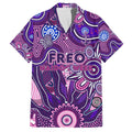 Personalised Freo NAIDOC Week 2024 Family Matching Off Shoulder Short Dress and Hawaiian Shirt Aussie Aboriginal Art