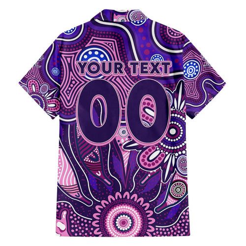 Personalised Freo NAIDOC Week 2024 Family Matching Off Shoulder Short Dress and Hawaiian Shirt Aussie Aboriginal Art