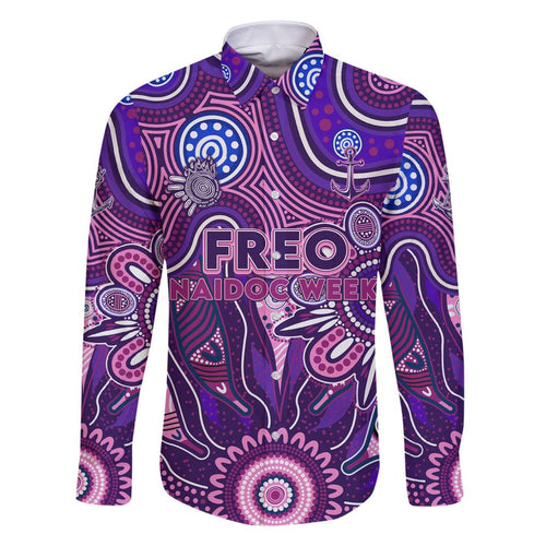 Personalised Freo NAIDOC Week 2024 Family Matching Off Shoulder Short Dress and Hawaiian Shirt Aussie Aboriginal Art