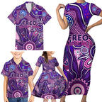 Personalised Freo NAIDOC Week 2024 Family Matching Short Sleeve Bodycon Dress and Hawaiian Shirt Aussie Aboriginal Art