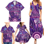 Personalised Freo NAIDOC Week 2024 Family Matching Summer Maxi Dress and Hawaiian Shirt Aussie Aboriginal Art