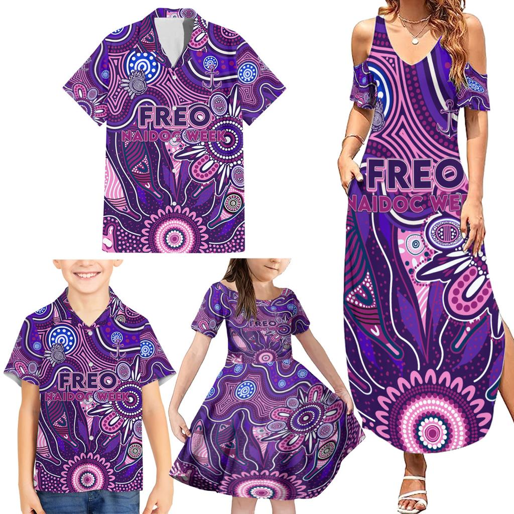 Personalised Freo NAIDOC Week 2024 Family Matching Summer Maxi Dress and Hawaiian Shirt Aussie Aboriginal Art