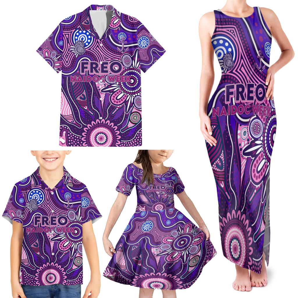 Personalised Freo NAIDOC Week 2024 Family Matching Tank Maxi Dress and Hawaiian Shirt Aussie Aboriginal Art