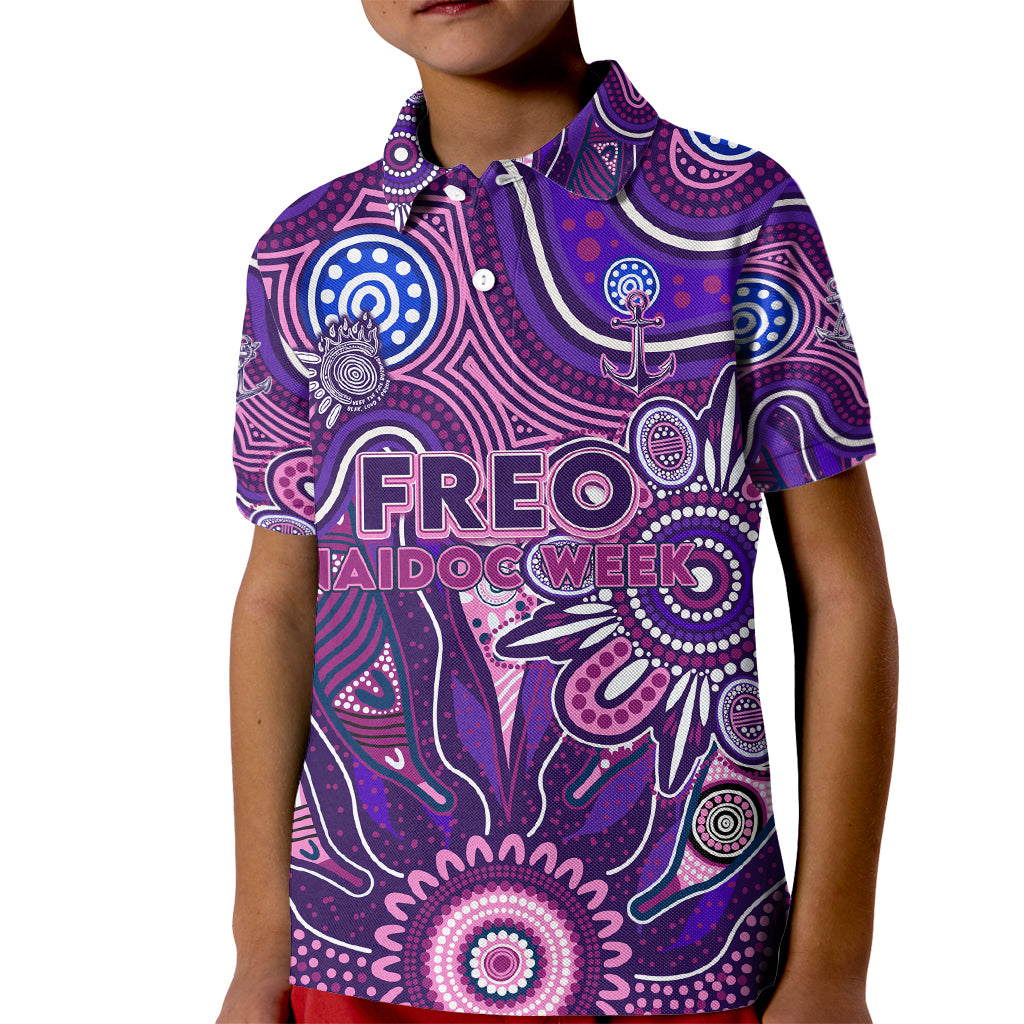 Personalised Freo NAIDOC Week 2024 Kid Polo Shirt Aussie Aboriginal Art