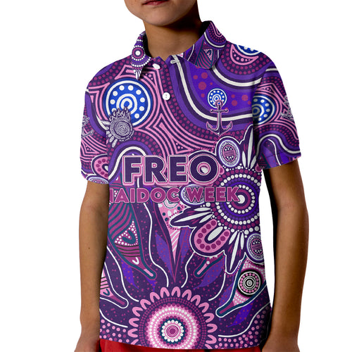 Personalised Freo NAIDOC Week 2024 Kid Polo Shirt Aussie Aboriginal Art