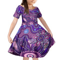 Personalised Freo NAIDOC Week 2024 Kid Short Sleeve Dress Aussie Aboriginal Art