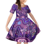 Personalised Freo NAIDOC Week 2024 Kid Short Sleeve Dress Aussie Aboriginal Art