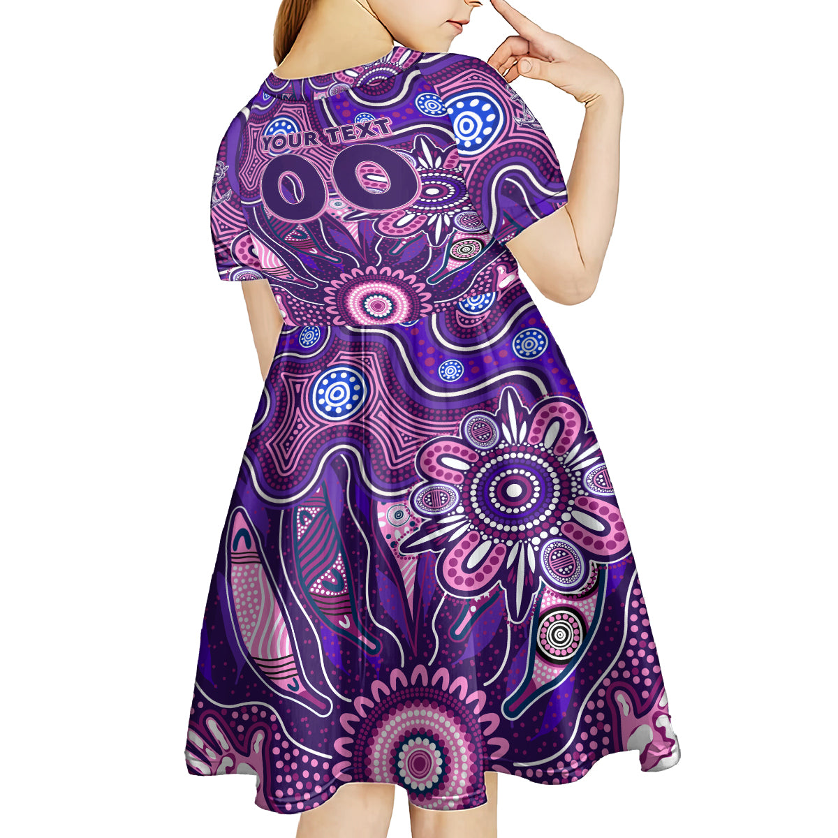 Personalised Freo NAIDOC Week 2024 Kid Short Sleeve Dress Aussie Aboriginal Art
