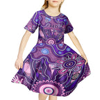 Personalised Freo NAIDOC Week 2024 Kid Short Sleeve Dress Aussie Aboriginal Art