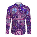 Personalised Freo NAIDOC Week 2024 Long Sleeve Button Shirt Aussie Aboriginal Art