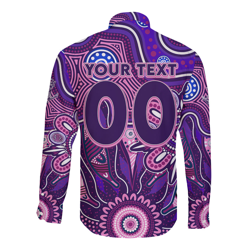 Personalised Freo NAIDOC Week 2024 Long Sleeve Button Shirt Aussie Aboriginal Art