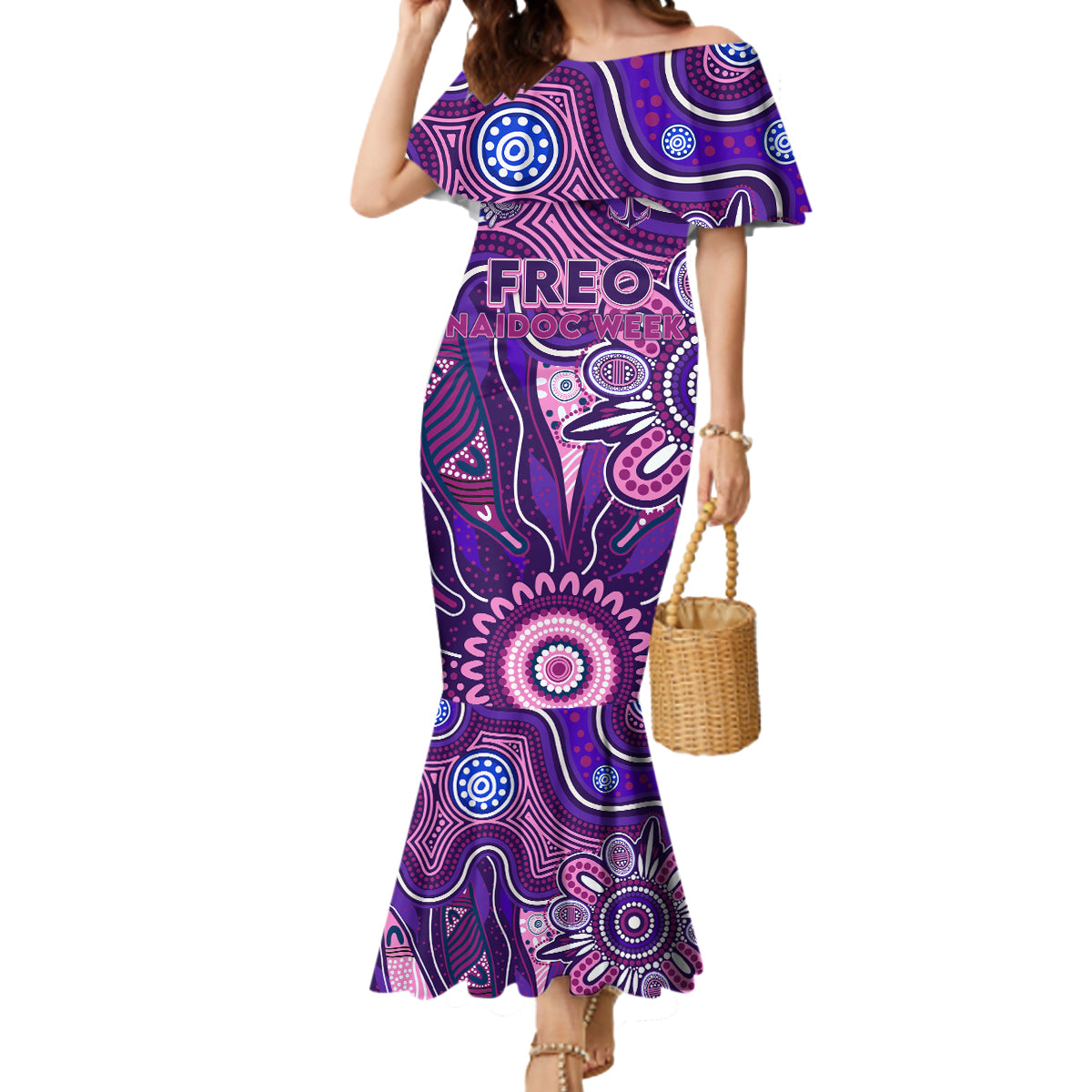 Personalised Freo NAIDOC Week 2024 Mermaid Dress Aussie Aboriginal Art