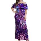 Personalised Freo NAIDOC Week 2024 Off Shoulder Maxi Dress Aussie Aboriginal Art