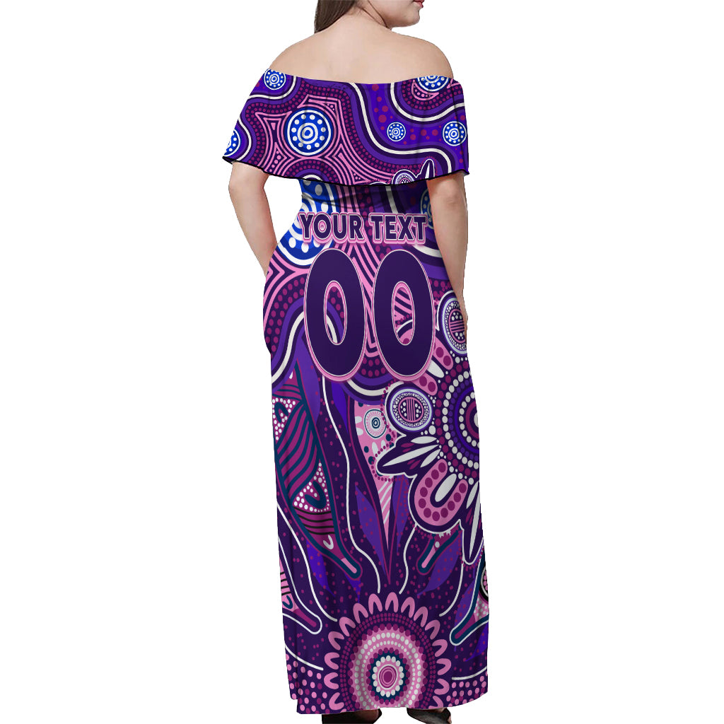 Personalised Freo NAIDOC Week 2024 Off Shoulder Maxi Dress Aussie Aboriginal Art