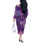 Personalised Freo NAIDOC Week 2024 Off The Shoulder Long Sleeve Dress Aussie Aboriginal Art