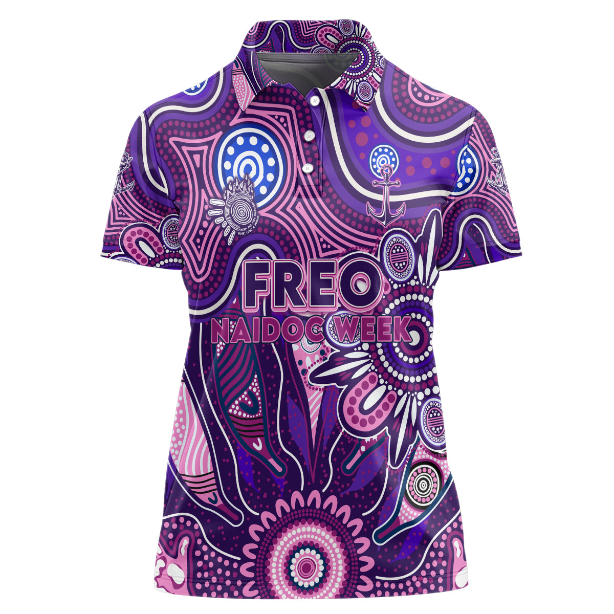 Personalised Freo NAIDOC Week 2024 Women Polo Shirt Aussie Aboriginal Art