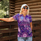 Personalised Freo NAIDOC Week 2024 Women Polo Shirt Aussie Aboriginal Art