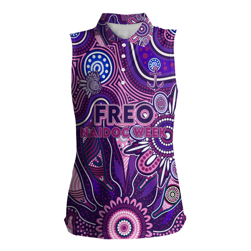Personalised Freo NAIDOC Week 2024 Women Sleeveless Polo Shirt Aussie Aboriginal Art