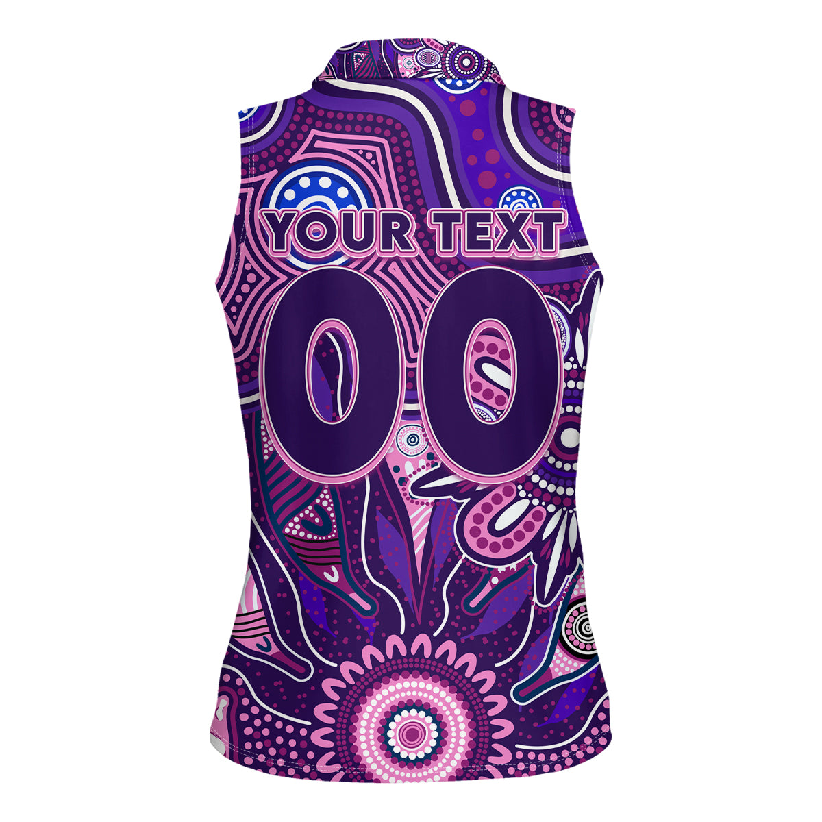 Personalised Freo NAIDOC Week 2024 Women Sleeveless Polo Shirt Aussie Aboriginal Art
