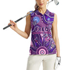 Personalised Freo NAIDOC Week 2024 Women Sleeveless Polo Shirt Aussie Aboriginal Art
