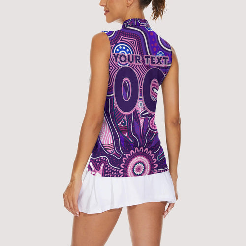 Personalised Freo NAIDOC Week 2024 Women Sleeveless Polo Shirt Aussie Aboriginal Art