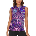 Personalised Freo NAIDOC Week 2024 Women Sleeveless Polo Shirt Aussie Aboriginal Art
