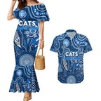 Personalised Cats NAIDOC Week 2024 Couples Matching Mermaid Dress and Hawaiian Shirt Aussie Aboriginal Art