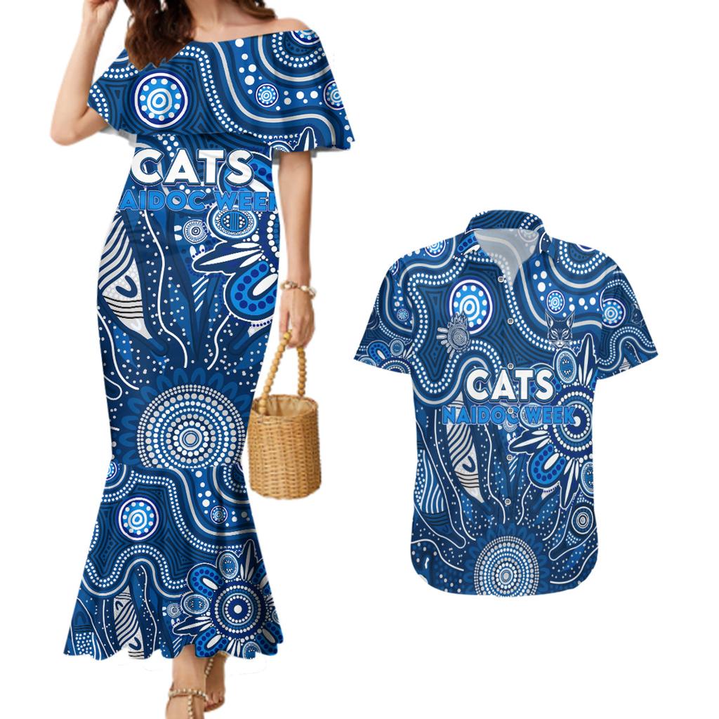Personalised Cats NAIDOC Week 2024 Couples Matching Mermaid Dress and Hawaiian Shirt Aussie Aboriginal Art