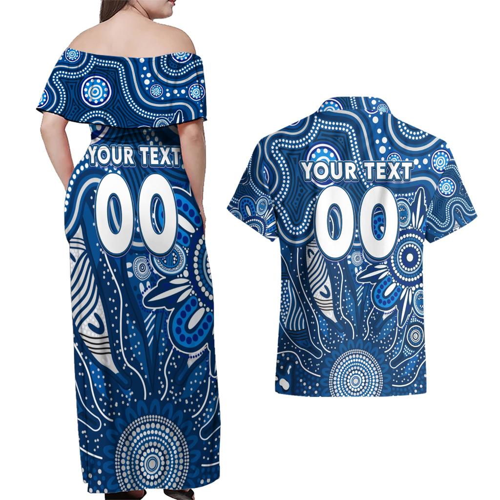 Personalised Cats NAIDOC Week 2024 Couples Matching Off Shoulder Maxi Dress and Hawaiian Shirt Aussie Aboriginal Art