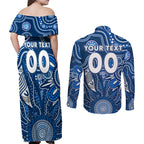 Personalised Cats NAIDOC Week 2024 Couples Matching Off Shoulder Maxi Dress and Long Sleeve Button Shirt Aussie Aboriginal Art