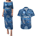 Personalised Cats NAIDOC Week 2024 Couples Matching Puletasi and Hawaiian Shirt Aussie Aboriginal Art