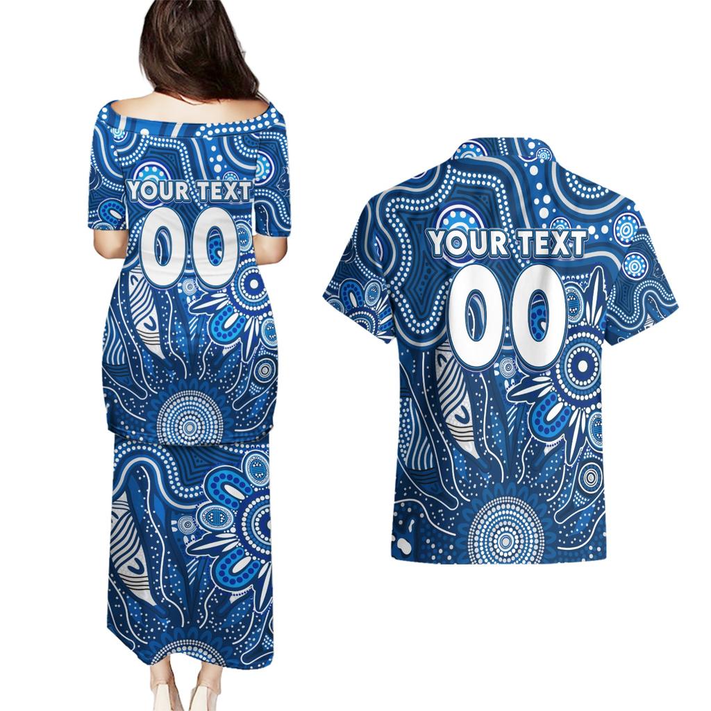 Personalised Cats NAIDOC Week 2024 Couples Matching Puletasi and Hawaiian Shirt Aussie Aboriginal Art
