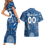 Personalised Cats NAIDOC Week 2024 Couples Matching Short Sleeve Bodycon Dress and Hawaiian Shirt Aussie Aboriginal Art