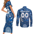Personalised Cats NAIDOC Week 2024 Couples Matching Short Sleeve Bodycon Dress and Long Sleeve Button Shirt Aussie Aboriginal Art