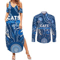 Personalised Cats NAIDOC Week 2024 Couples Matching Summer Maxi Dress and Long Sleeve Button Shirt Aussie Aboriginal Art