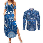 Personalised Cats NAIDOC Week 2024 Couples Matching Summer Maxi Dress and Long Sleeve Button Shirt Aussie Aboriginal Art