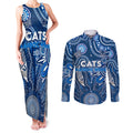 Personalised Cats NAIDOC Week 2024 Couples Matching Tank Maxi Dress and Long Sleeve Button Shirt Aussie Aboriginal Art