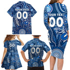 Personalised Cats NAIDOC Week 2024 Family Matching Long Sleeve Bodycon Dress and Hawaiian Shirt Aussie Aboriginal Art