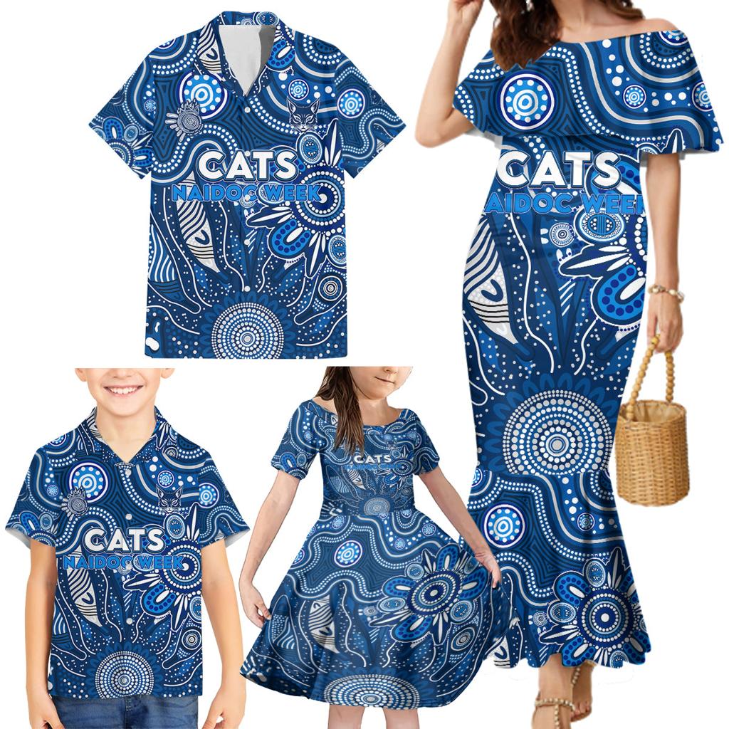 Personalised Cats NAIDOC Week 2024 Family Matching Mermaid Dress and Hawaiian Shirt Aussie Aboriginal Art