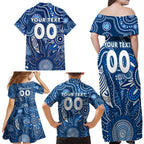 Personalised Cats NAIDOC Week 2024 Family Matching Off Shoulder Maxi Dress and Hawaiian Shirt Aussie Aboriginal Art