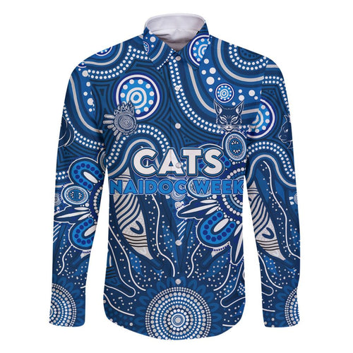 Personalised Cats NAIDOC Week 2024 Family Matching Off Shoulder Short Dress and Hawaiian Shirt Aussie Aboriginal Art
