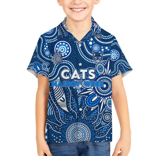 Personalised Cats NAIDOC Week 2024 Family Matching Off Shoulder Short Dress and Hawaiian Shirt Aussie Aboriginal Art