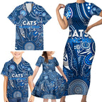 Personalised Cats NAIDOC Week 2024 Family Matching Short Sleeve Bodycon Dress and Hawaiian Shirt Aussie Aboriginal Art